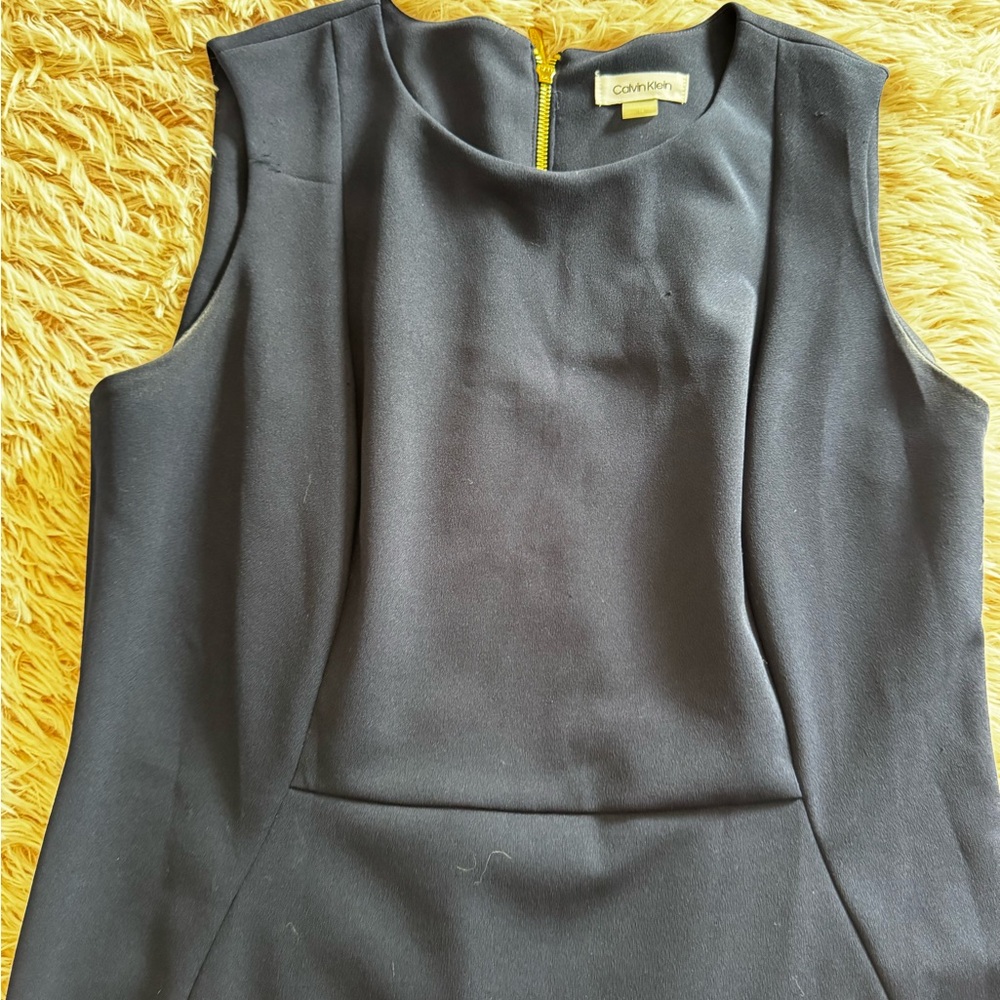 Calvin Klein Midnight Blue Top with Gold Accent